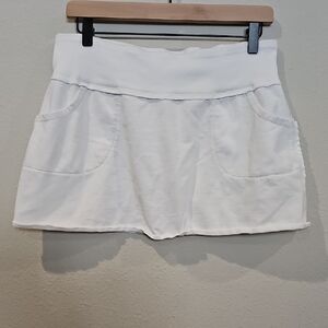 White Mini Skirt with Pockets